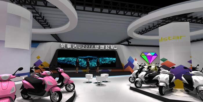 榮事達電動車展廳休息區(qū)裝修設計案例效果圖