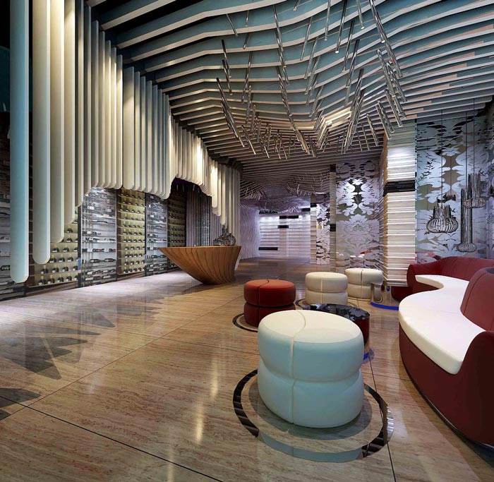 杭州KTV候客區域裝修設計案例效果圖