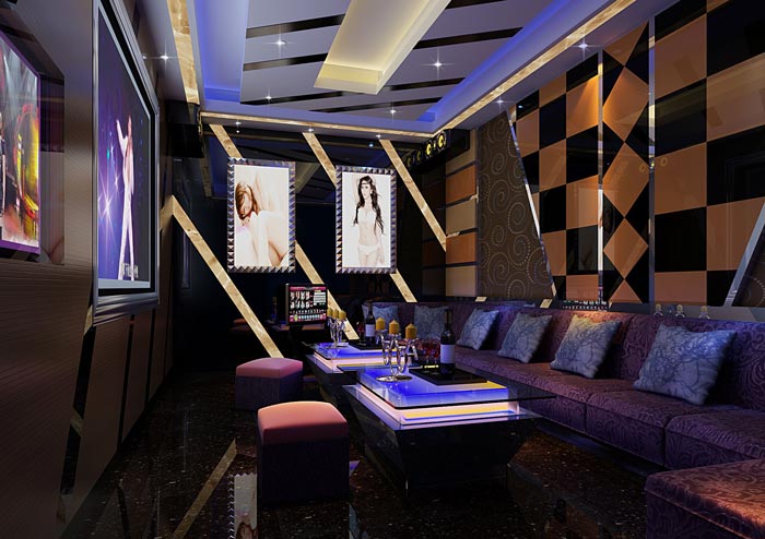 番禺富華國際KTV大包廂裝修設計案例效果圖