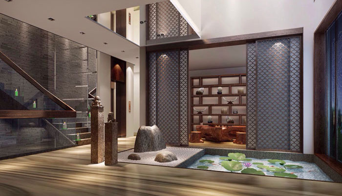 現(xiàn)代、中式混搭私人會所裝修設計案例