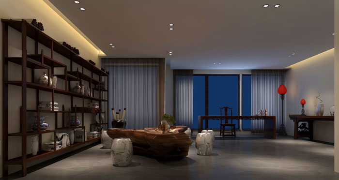 私人高端會所書房裝修設計案例效果圖