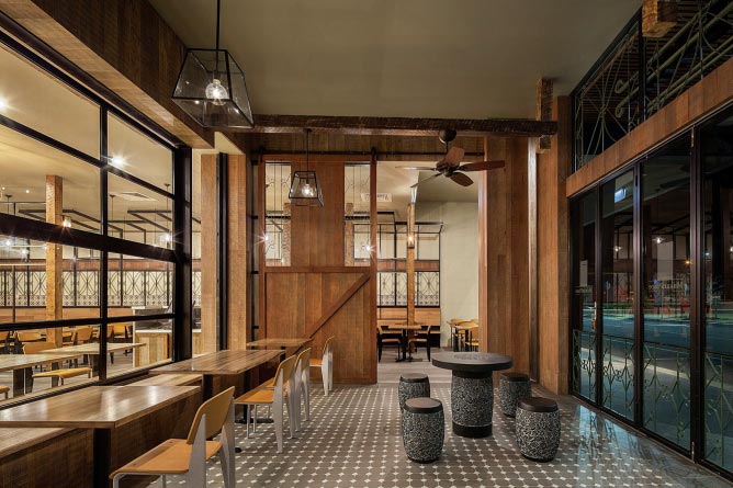 歷史、文化傳統氛圍下1200平方餐廳過道設計方案效果圖