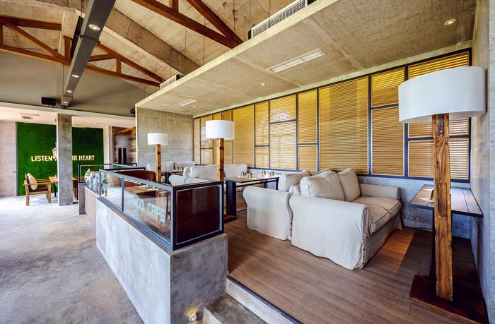 340平方工業(yè)風(fēng)與LOFT風(fēng)格相結(jié)合的餐廳前臺過道設(shè)計效果圖