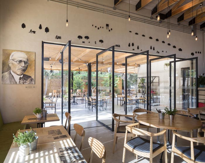 文獻主題餐廳進門區域裝修設計效果圖