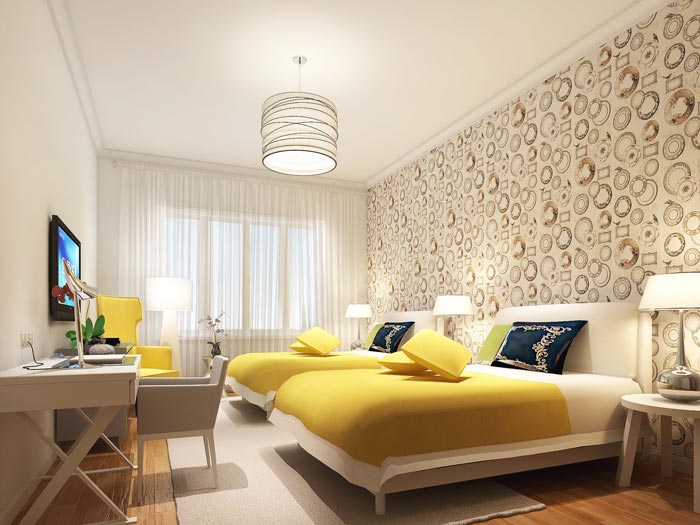 風情主題酒店普通客房裝修設計案例效果圖