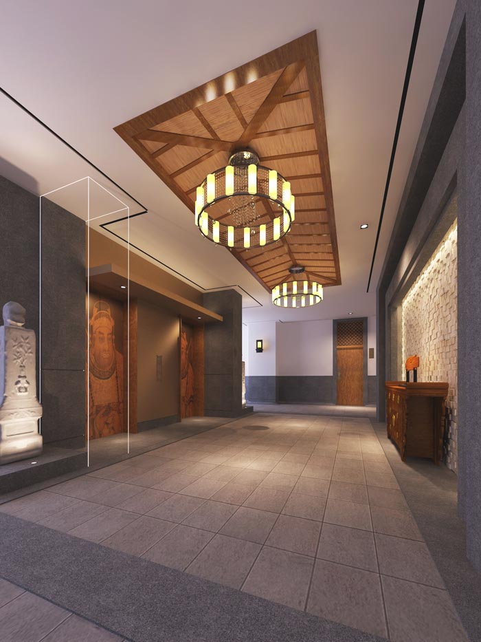 特色度假酒店過道接待裝修設(shè)計(jì)案例