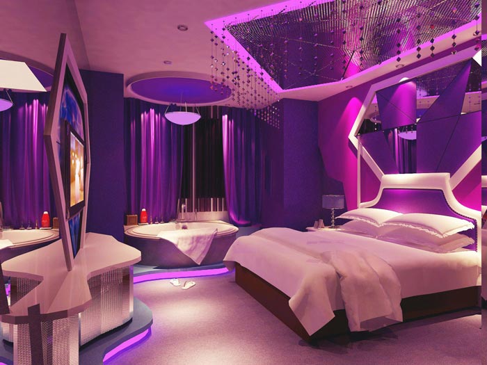 主題情侶酒店鉆石客房裝修設計案例效果圖