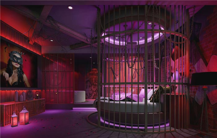 情人酒店情趣客房裝修設計案例效果圖