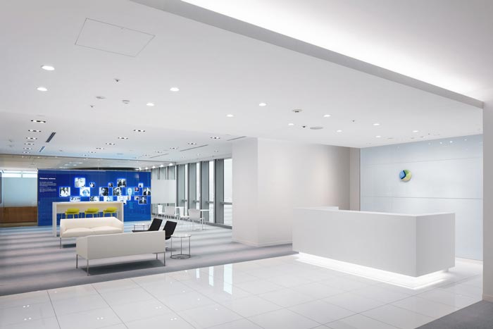 醫(yī)藥中心辦公室前臺裝修設(shè)計(jì)案例效果圖
