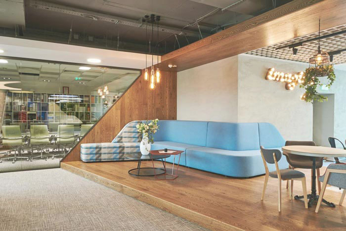 科技公司辦公室接待區域裝修設計案例效果圖