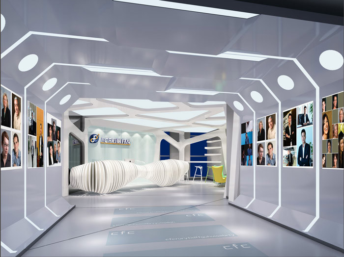 右腦開發教育機構前臺裝修設計案例效果圖