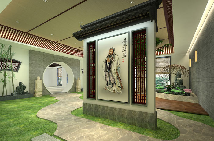 書法培訓(xùn)機構(gòu)庭院裝修設(shè)計案例效果圖