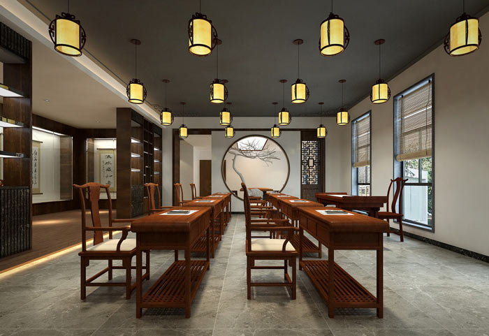 書法培訓(xùn)機構(gòu)教室裝修設(shè)計案例效果圖