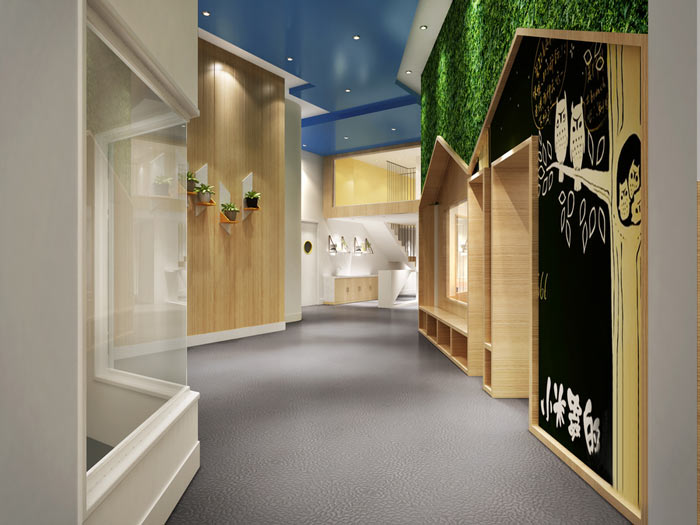 學前教育學校過道裝修設計案例效果圖