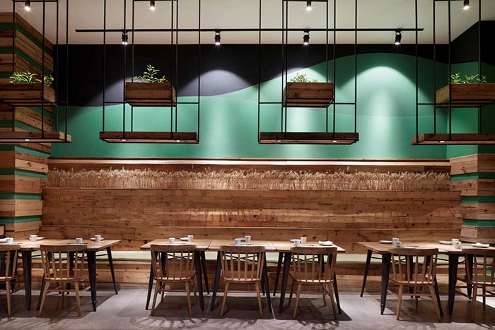 特色生態餐廳餐區裝修設計效果圖