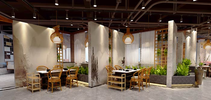 景區(qū)私家菜館進(jìn)門(mén)區(qū)裝修設(shè)計(jì)效果圖