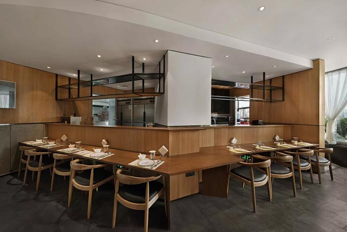 特色川菜館廚房餐區裝修設計效果圖