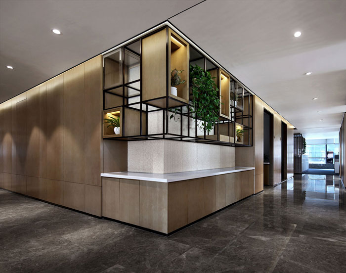 藥業公司辦公室過道裝修設計效果圖