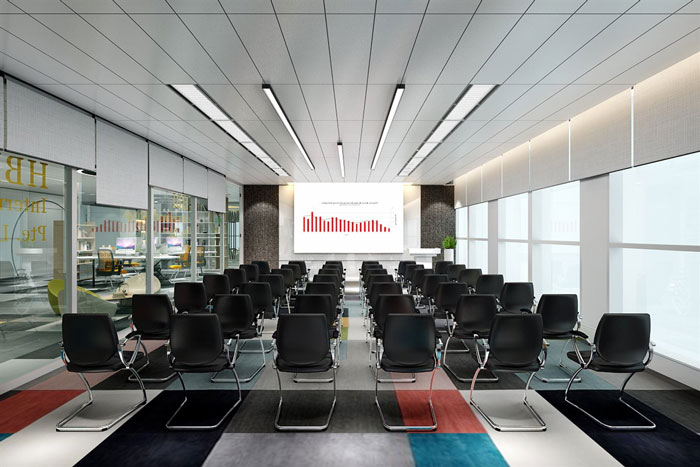 辦公室總部培訓室裝修設計效果圖