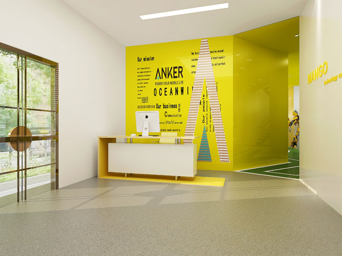 時尚創意辦公室前臺裝修設計效果圖