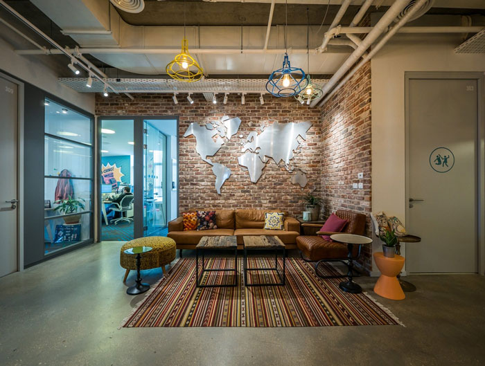 軟件開發公司辦公室接待區裝修設計實景圖