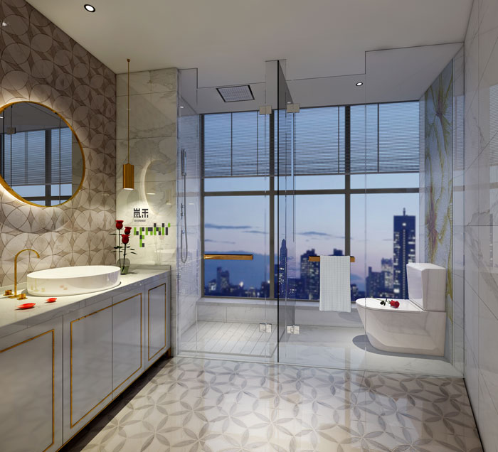 愛情酒店客房洗手間裝修設(shè)計效果圖