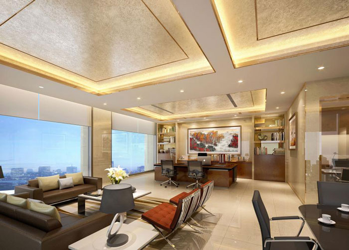 杭州富陽董事長辦公室裝修設計效果圖