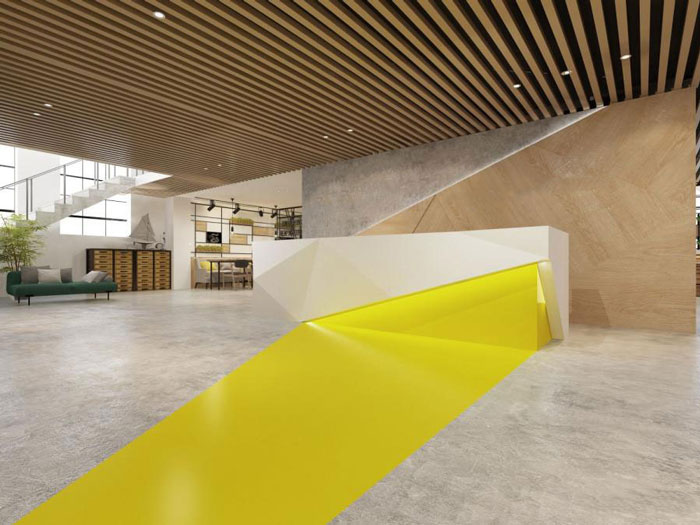 杭州桐廬辦公室前臺裝修設(shè)計效果圖