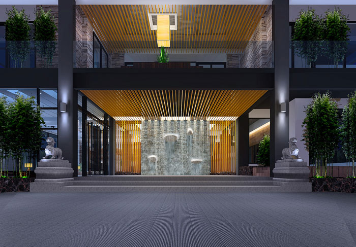 獨棟辦公樓辦公室進門區裝修設計效果圖