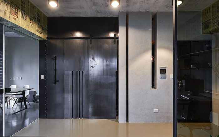 50平方工業(yè)風辦公室進門區(qū)裝修設(shè)計效果圖