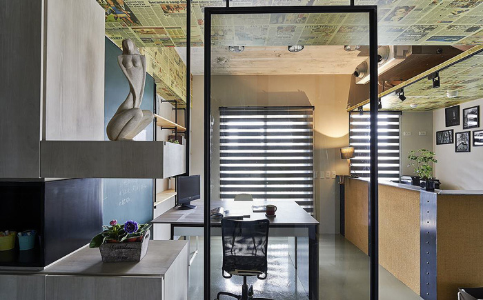 50平方工業(yè)風辦公室辦公區(qū)裝修設(shè)計效果圖