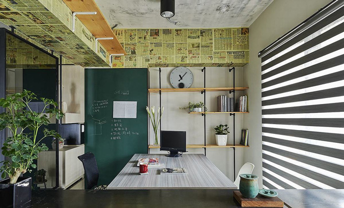 50平方工業(yè)風辦公室辦公區(qū)裝修設(shè)計效果圖