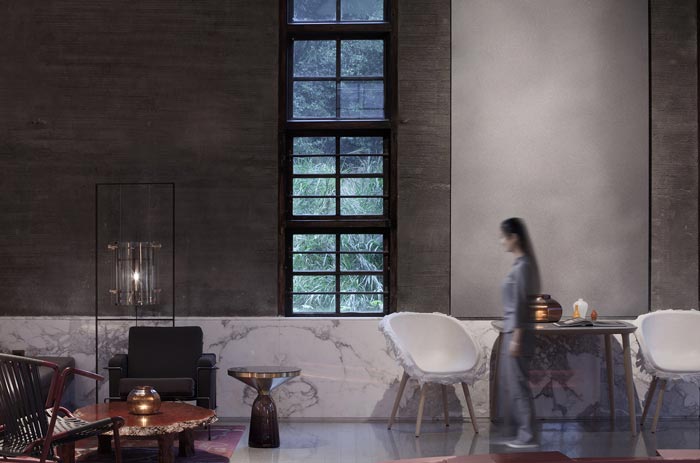 陽朔糖舍酒店接待大廳裝修設計效果圖