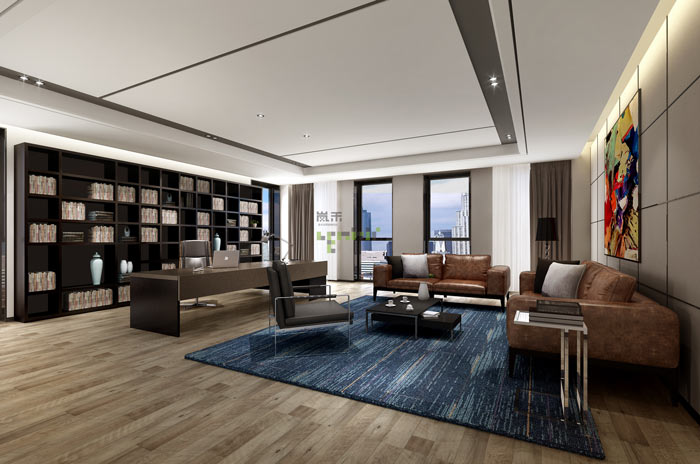 通信科技公司合伙人辦公室裝修設計案例效果圖