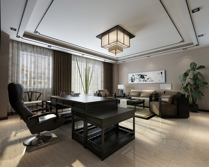 私人辦公室辦公區(qū)裝修設計效果圖