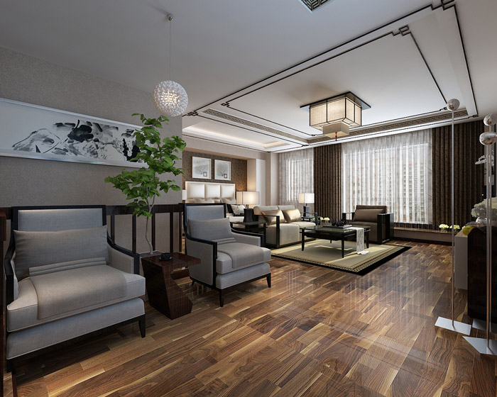 私人辦公室二樓洽談區(qū)裝修設計效果圖