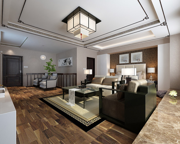 私人辦公室二樓洽談區(qū)裝修設計效果圖