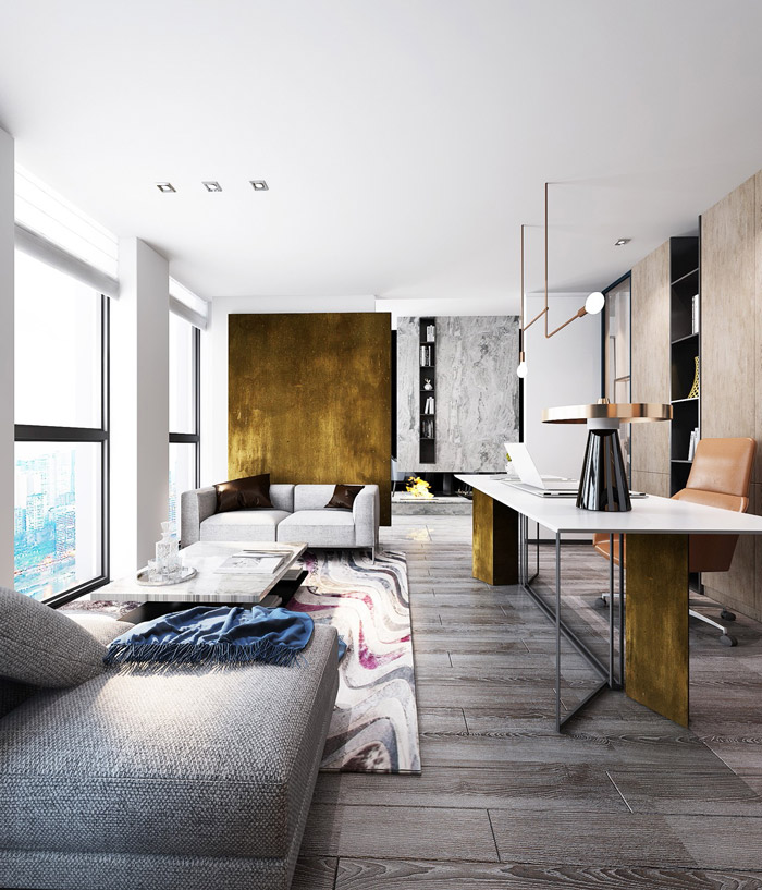 女老總辦公室裝修設計效果圖