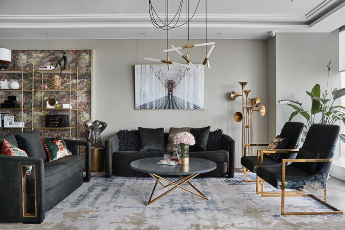 150平方家庭公寓辦公室接待區(qū)裝修設計效果圖