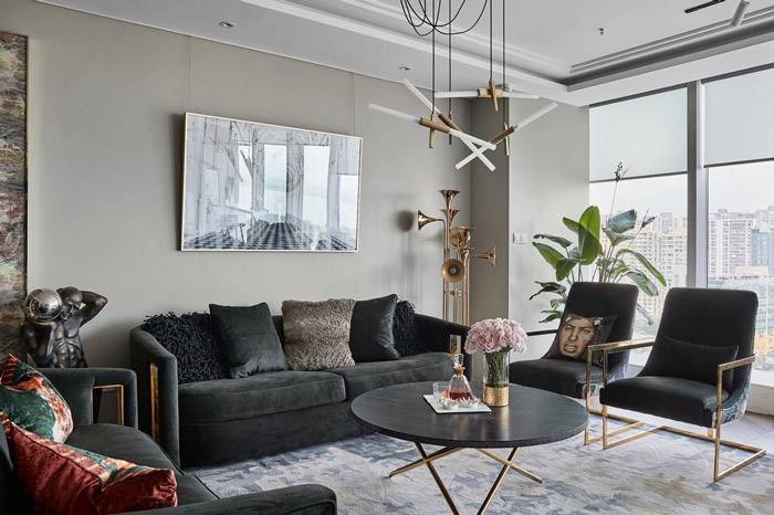 150平方家庭公寓辦公室接待區(qū)裝修設計效果圖