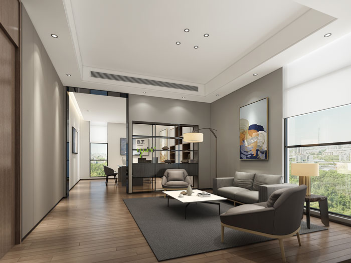 杭州環保公司副總辦公室裝修設計效果圖