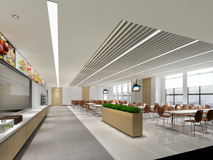 杭州環保公司辦公室餐廳裝修設計效果圖